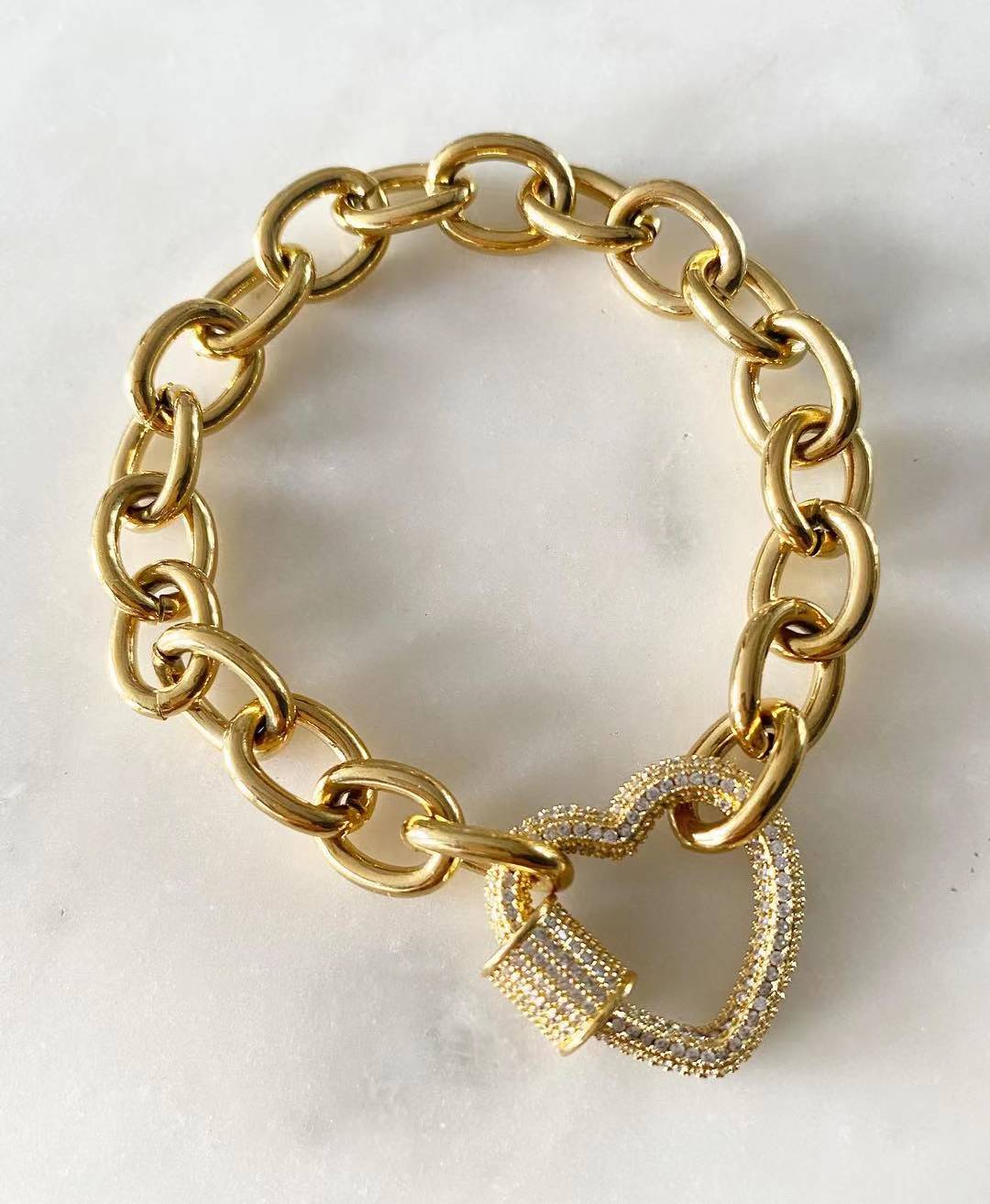 Sydney Heart Lock Chain Bracelet