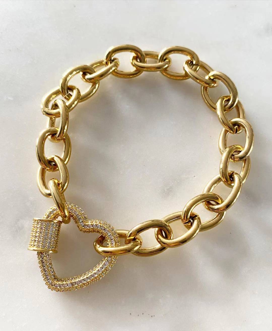 Sydney Heart Lock Chain Bracelet