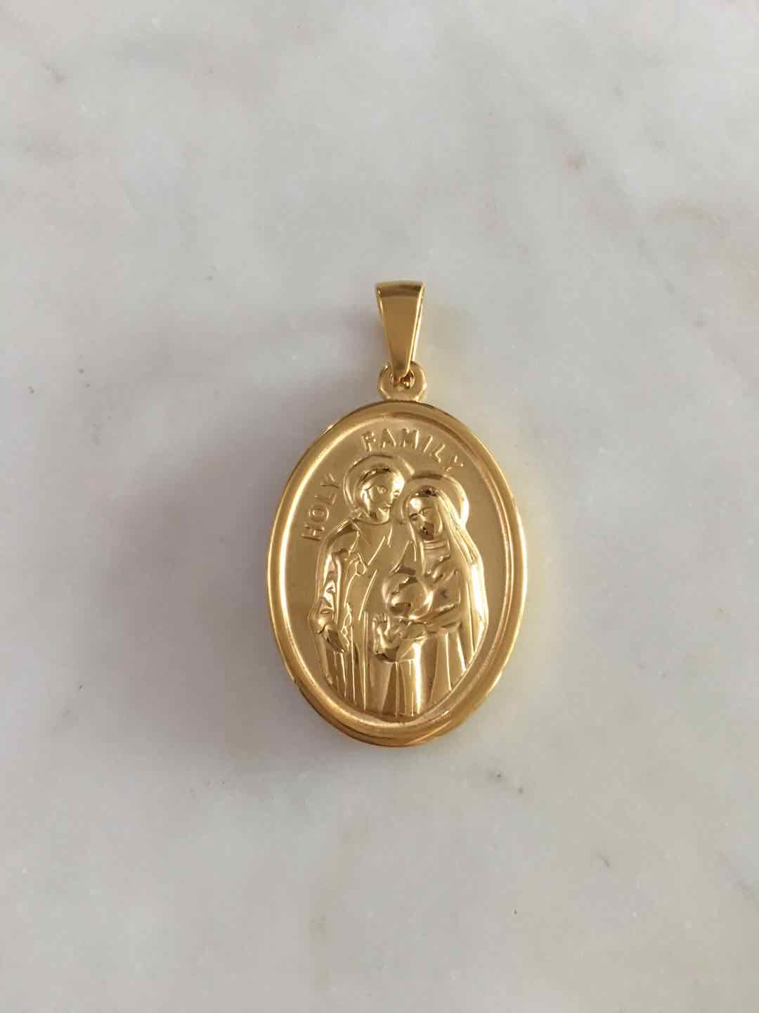 Holy Family Embossed Pendant