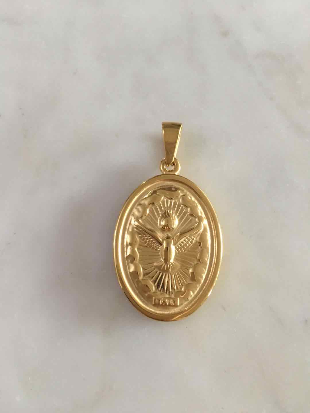 Holy Family Embossed Pendant