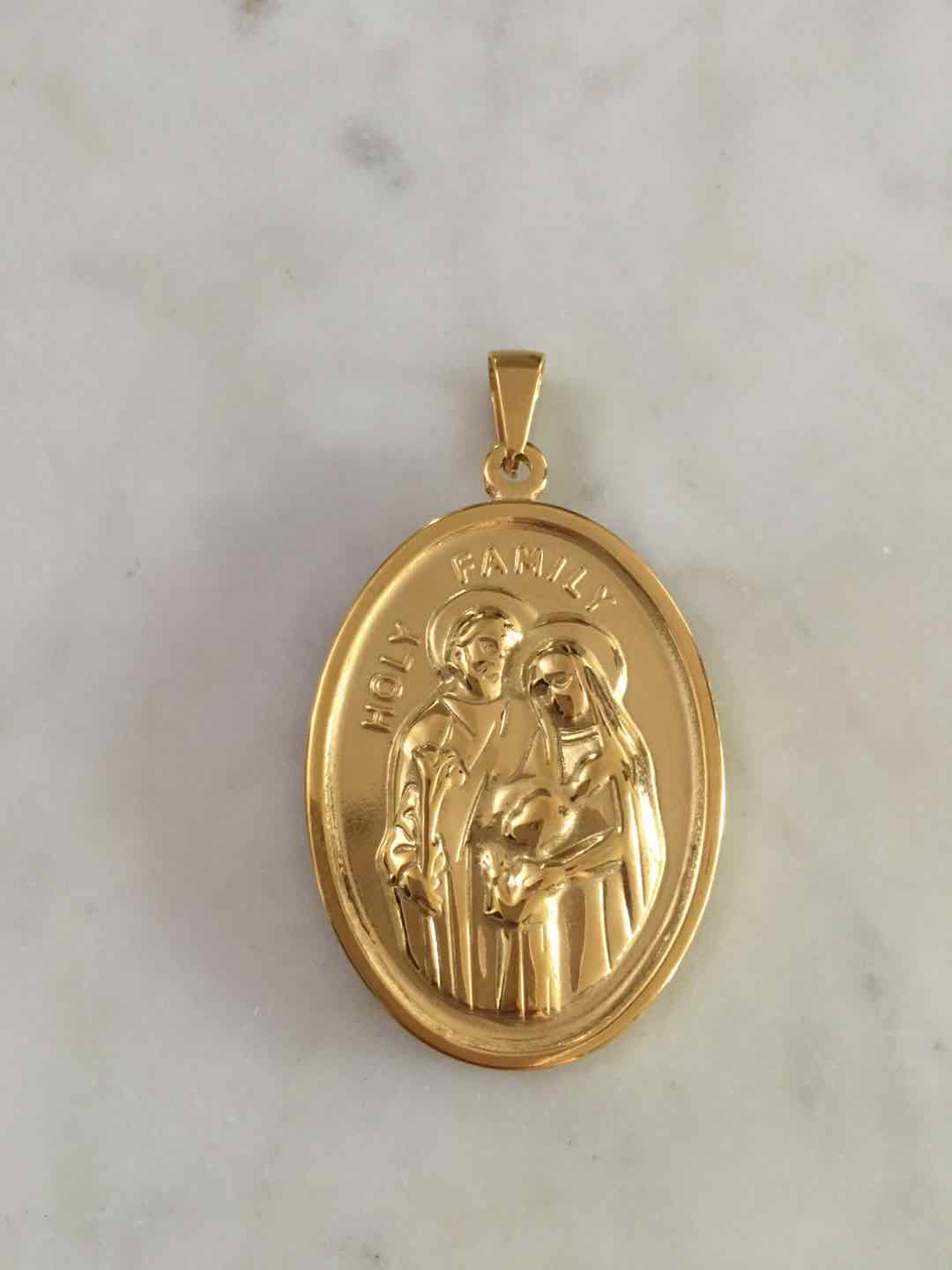 Holy Family Embossed Pendant
