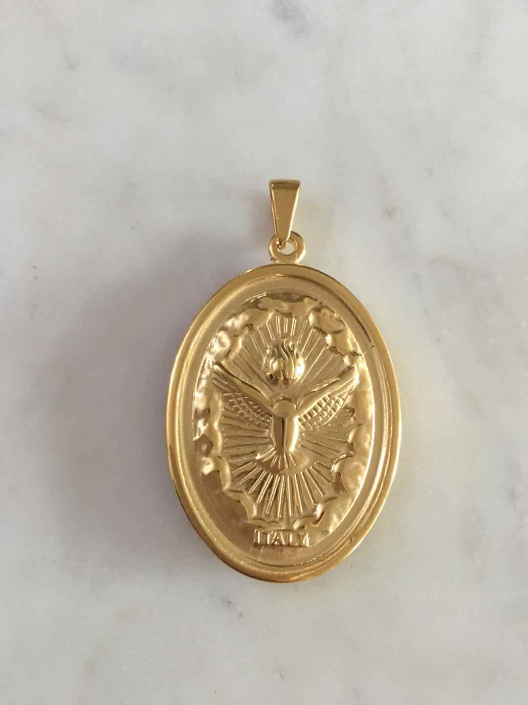Holy Family Embossed Pendant