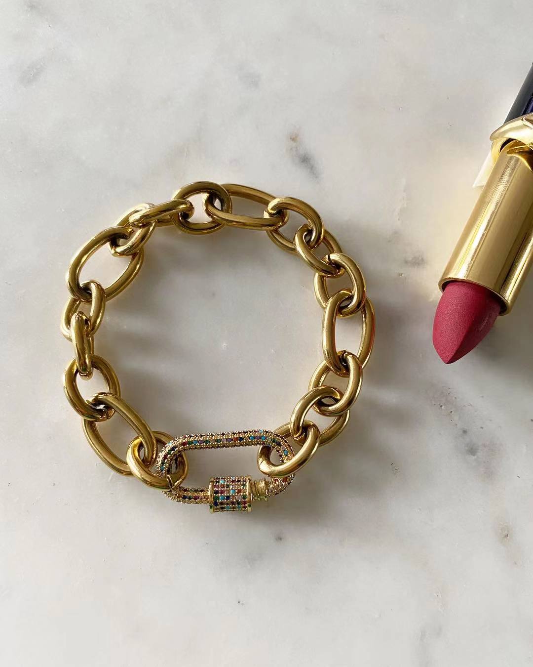 Oval Lock with Cleo Chain Bracelet