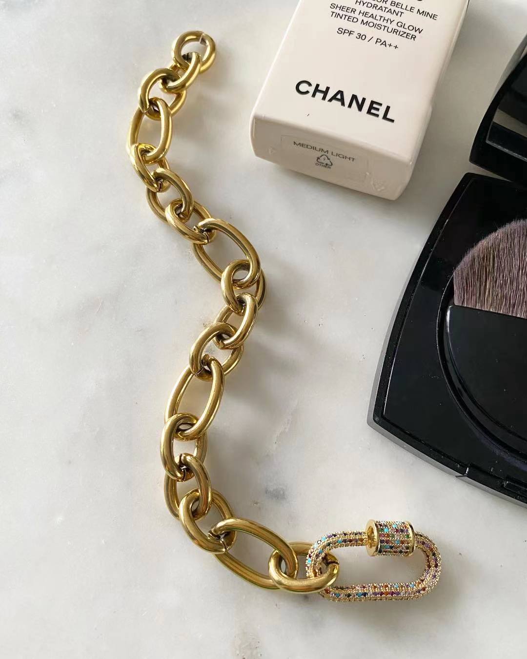Oval Lock with Cleo Chain Bracelet