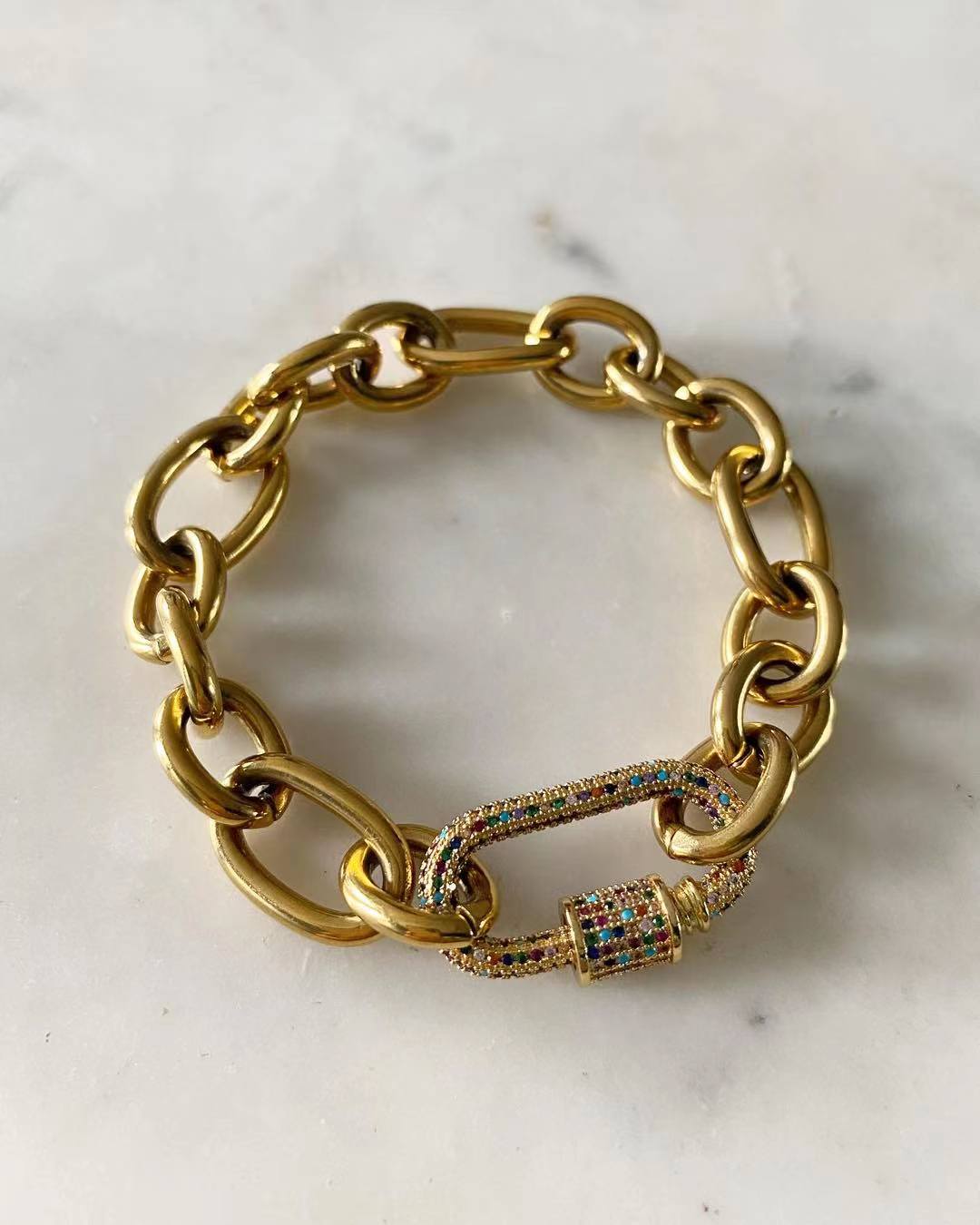 Oval Lock with Cleo Chain Bracelet