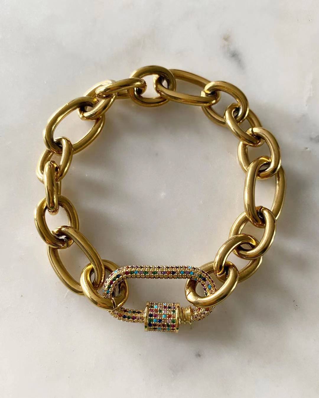 Oval Lock with Cleo Chain Bracelet