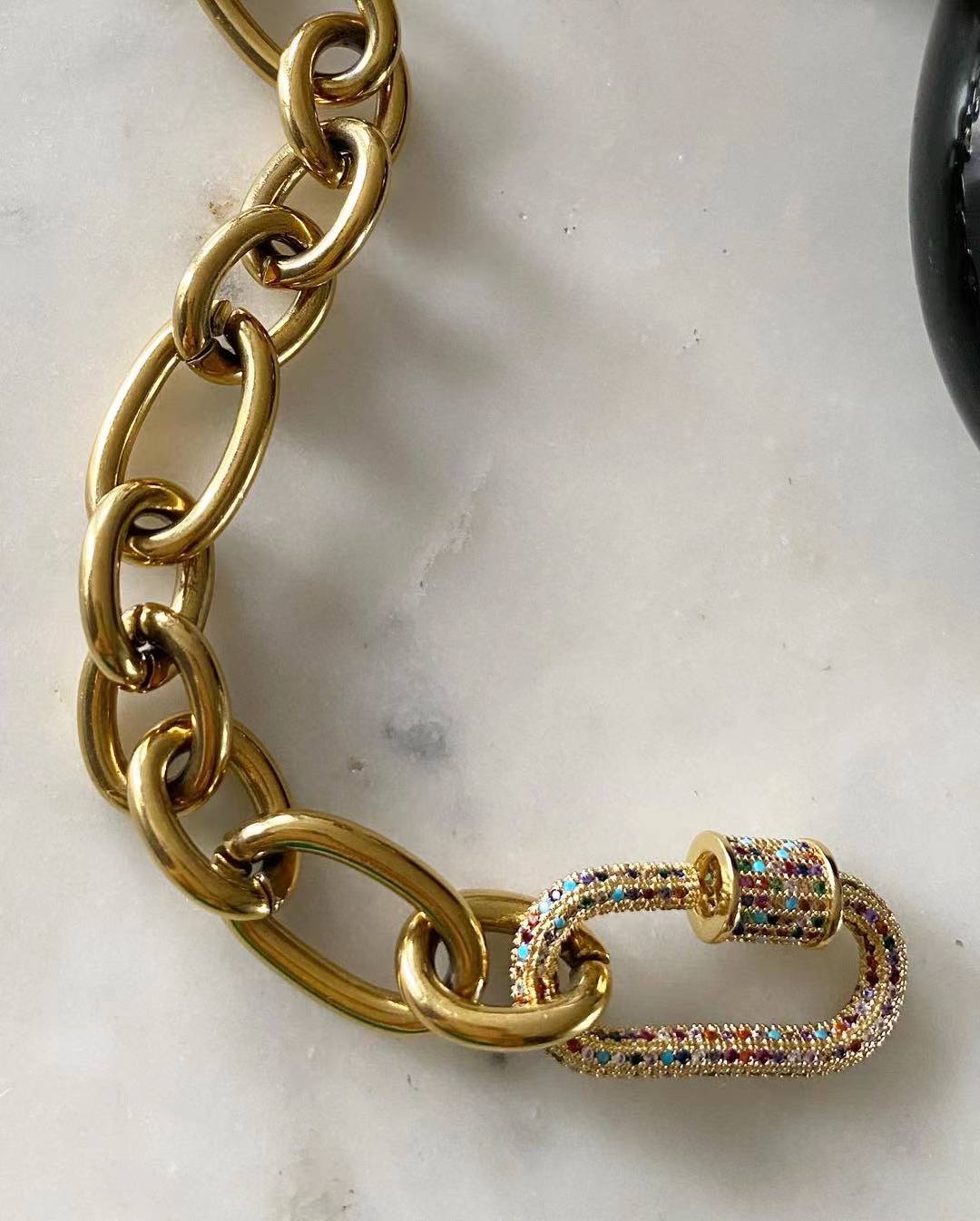 Oval Lock with Cleo Chain Bracelet