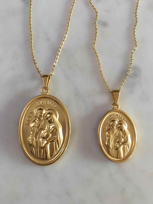 Holy Family Embossed Pendant
