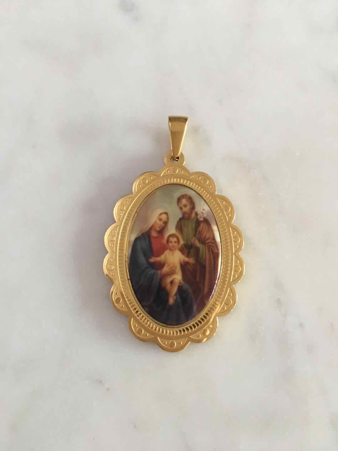 Holy Family colored Pendant