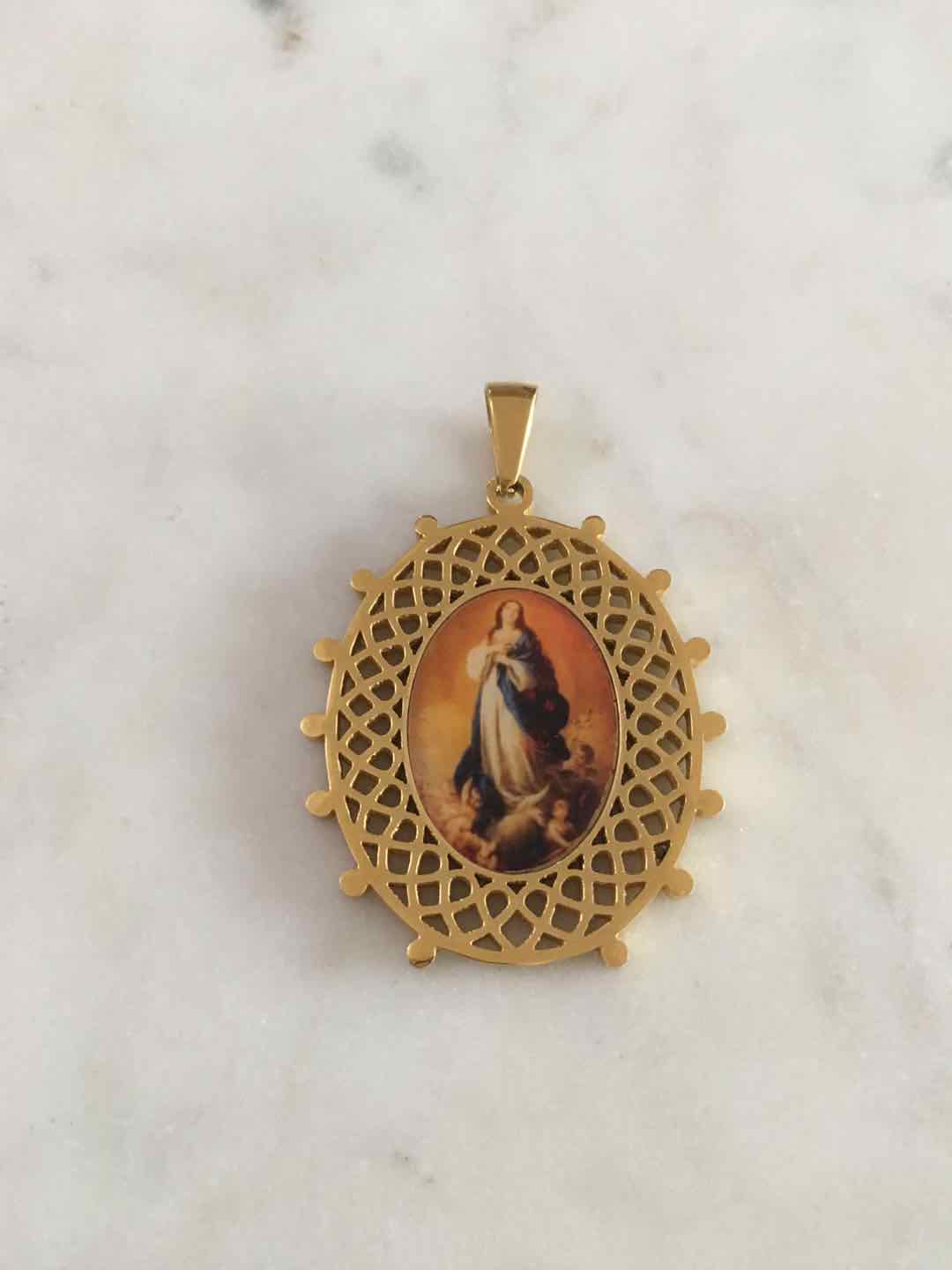 Immaculate Conception Colored Pendant