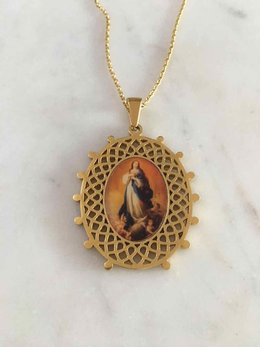 Immaculate Conception Colored Pendant