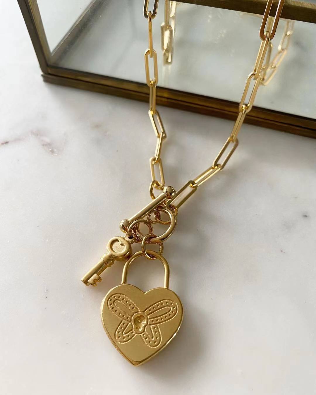 Lock-key Chain link Necklace