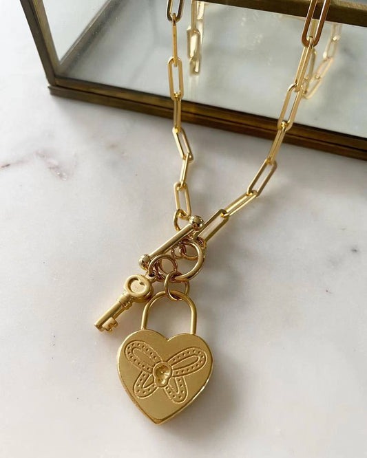 Lock-key Chain link Necklace
