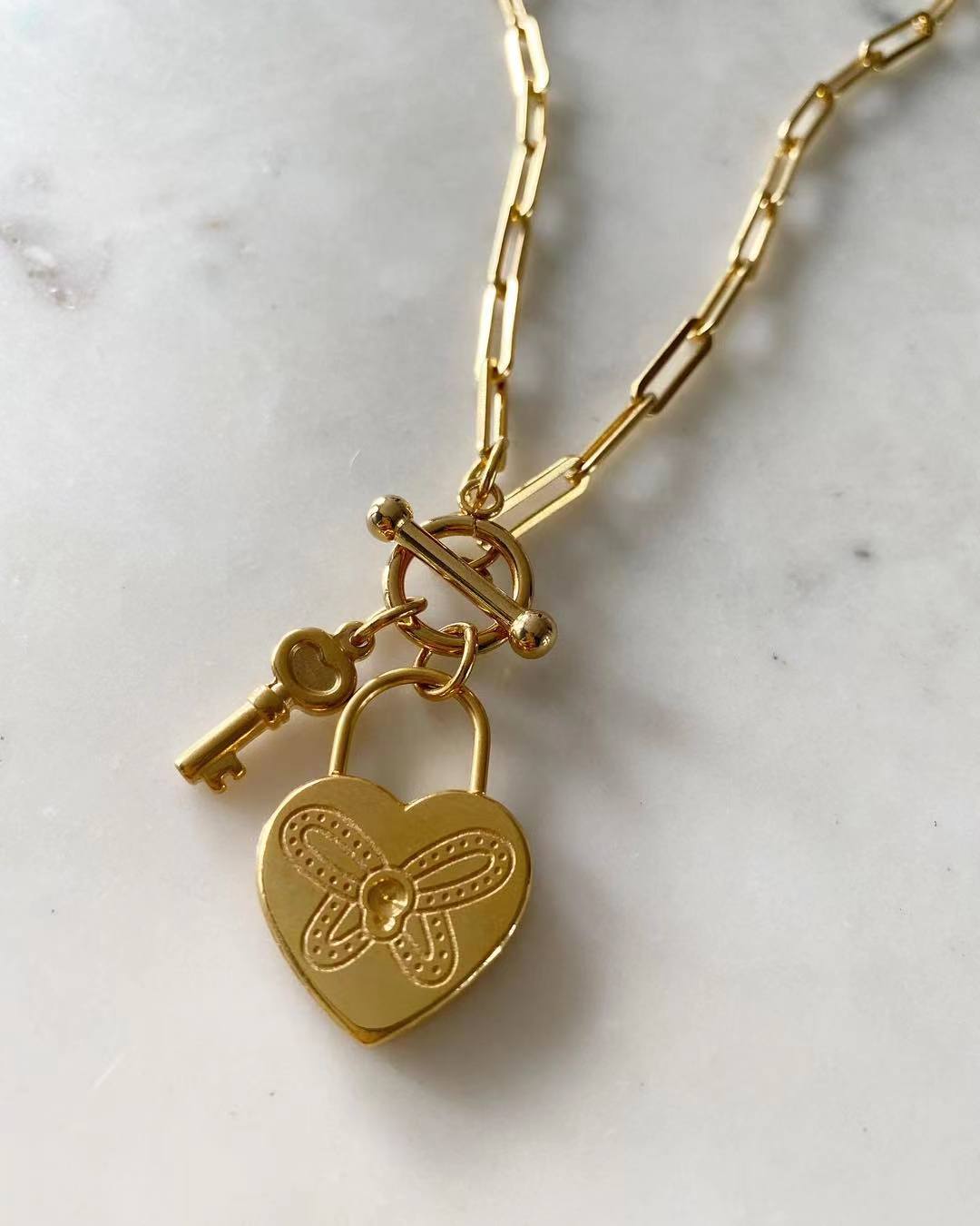 Lock-key Chain link Necklace