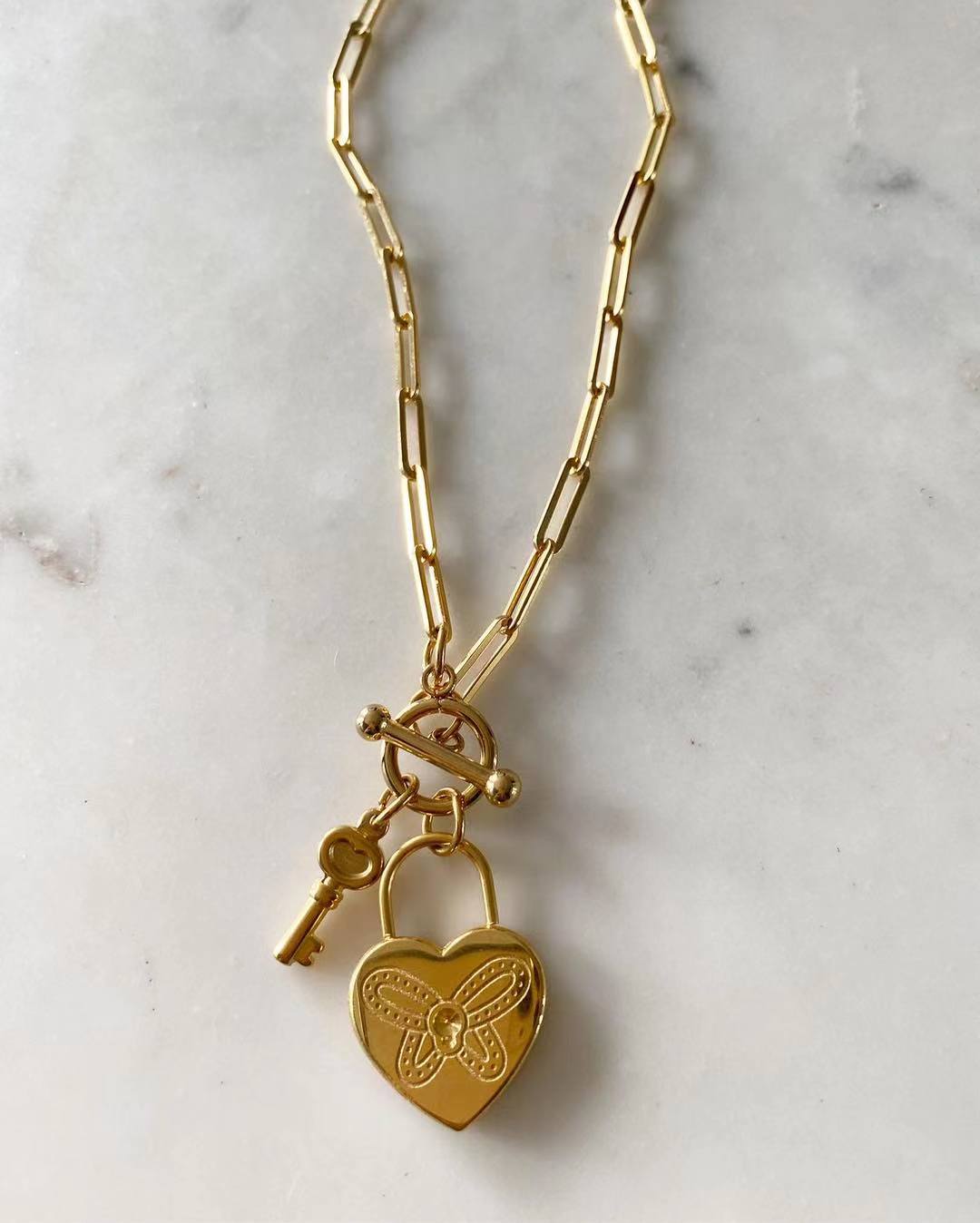 Lock-key Chain link Necklace