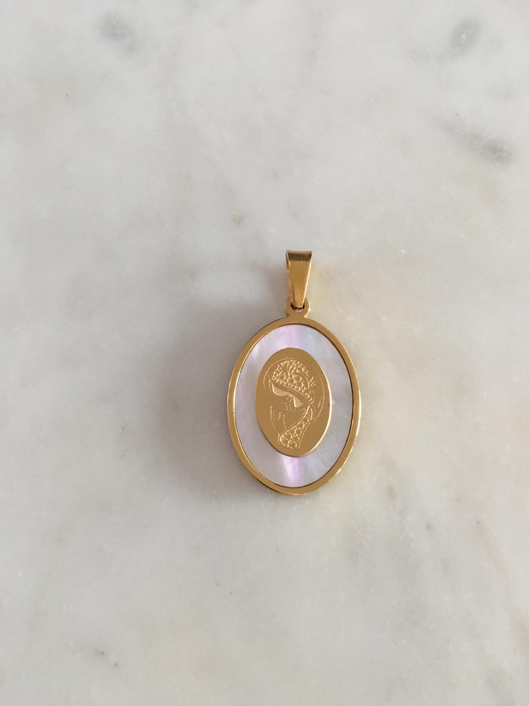 Our Lady of Lourdes (Oval) Pendant