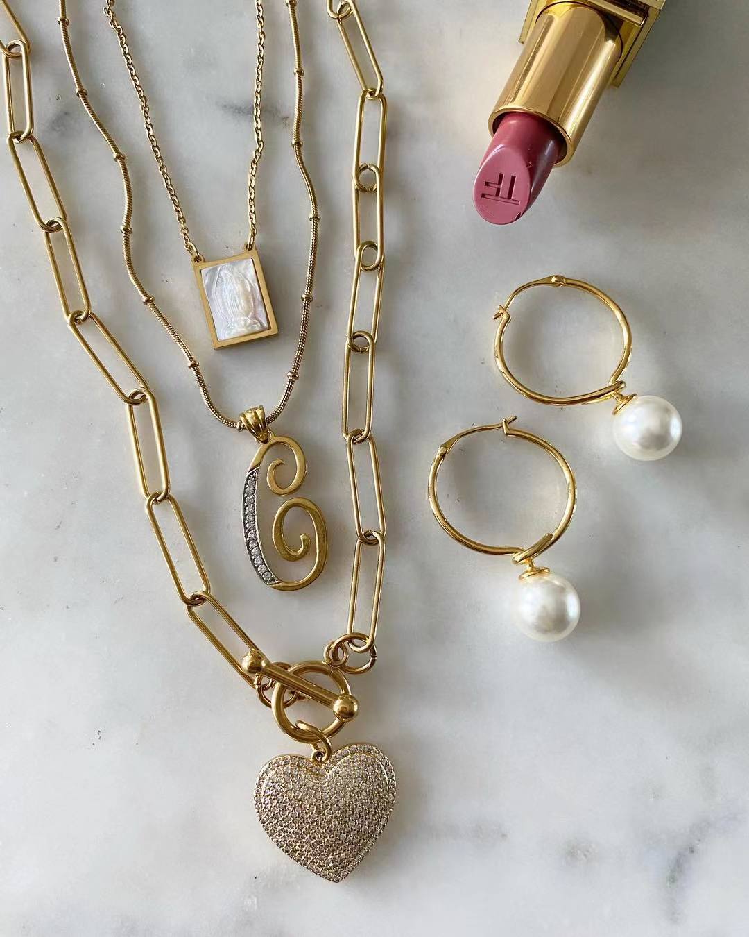 Guadalupe’s Heart Trio Set Necklace