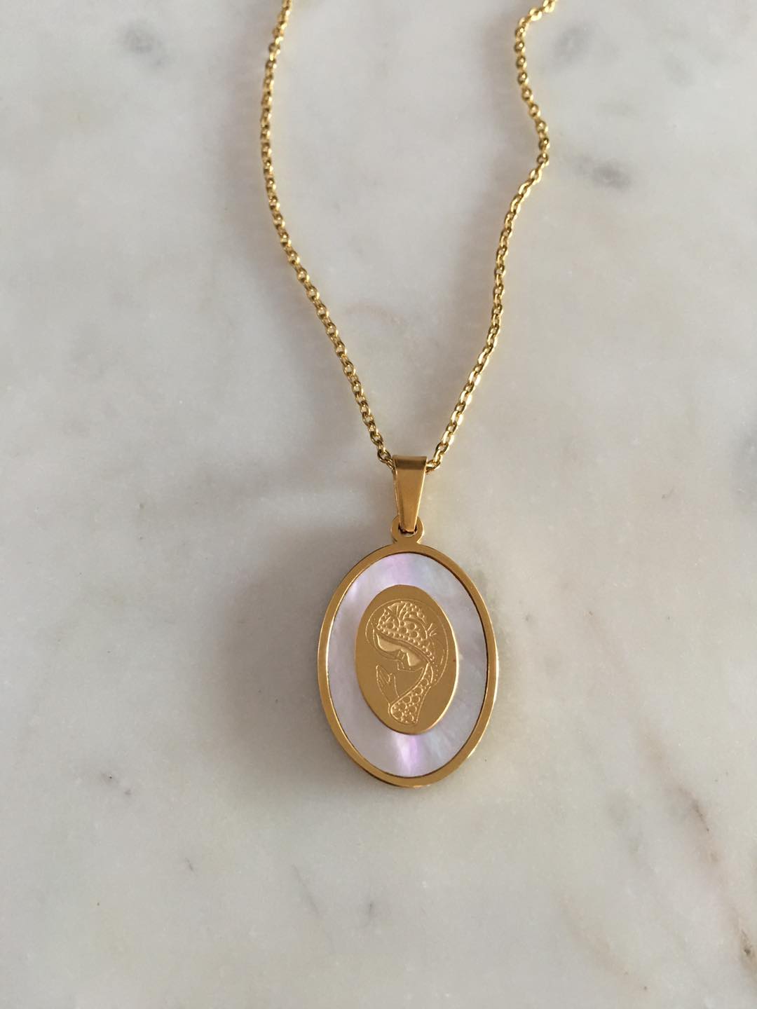 Our Lady of Lourdes (Oval) Pendant