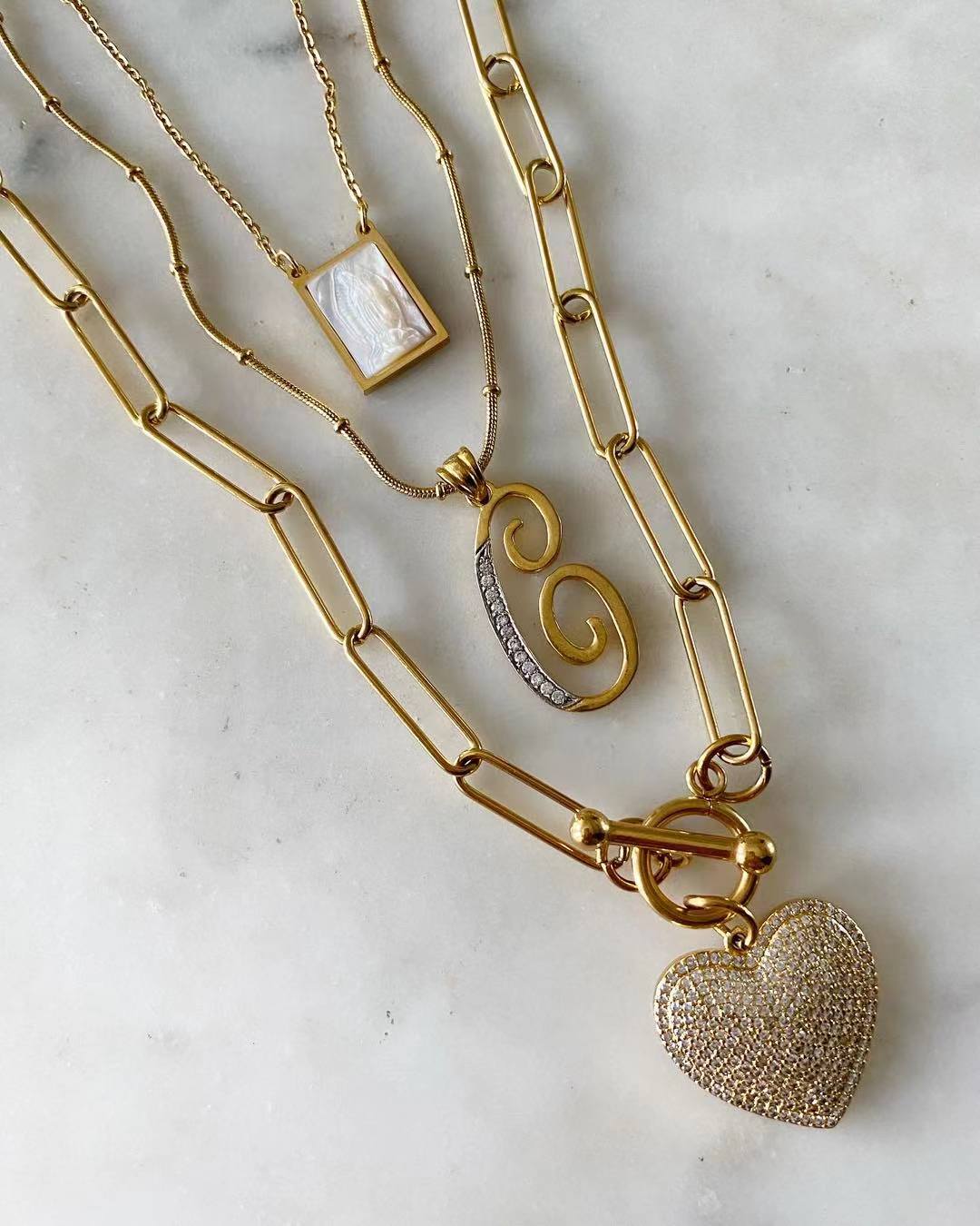 Guadalupe’s Heart Trio Set Necklace