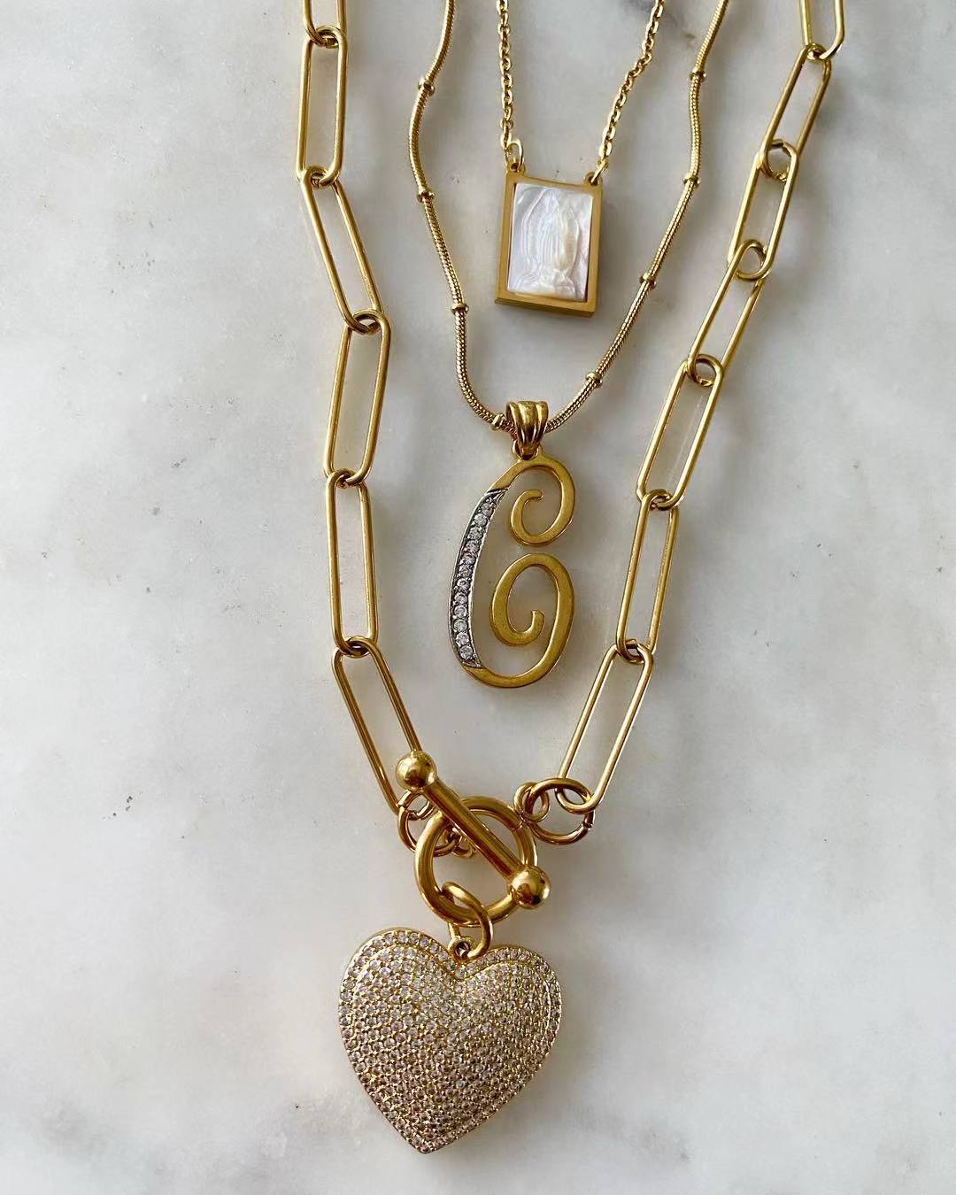 Guadalupe’s Heart Trio Set Necklace