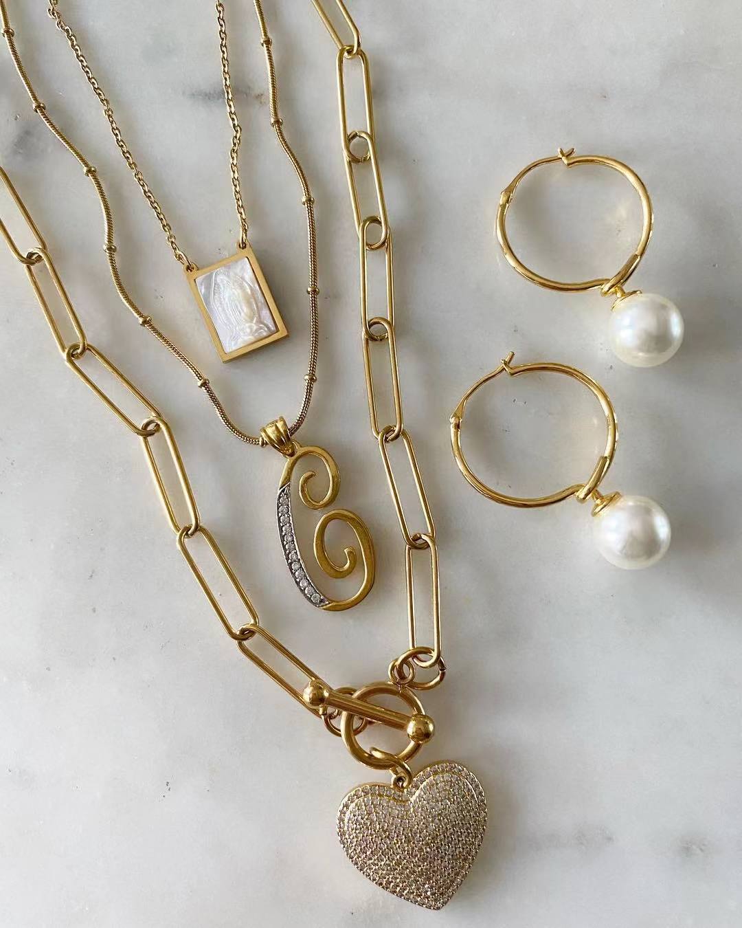 Guadalupe’s Heart Trio Set Necklace