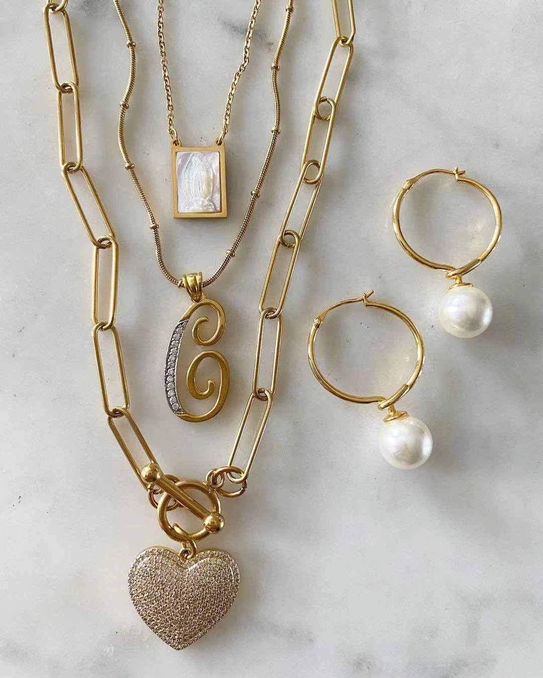 Guadalupe’s Heart Trio Set Necklace