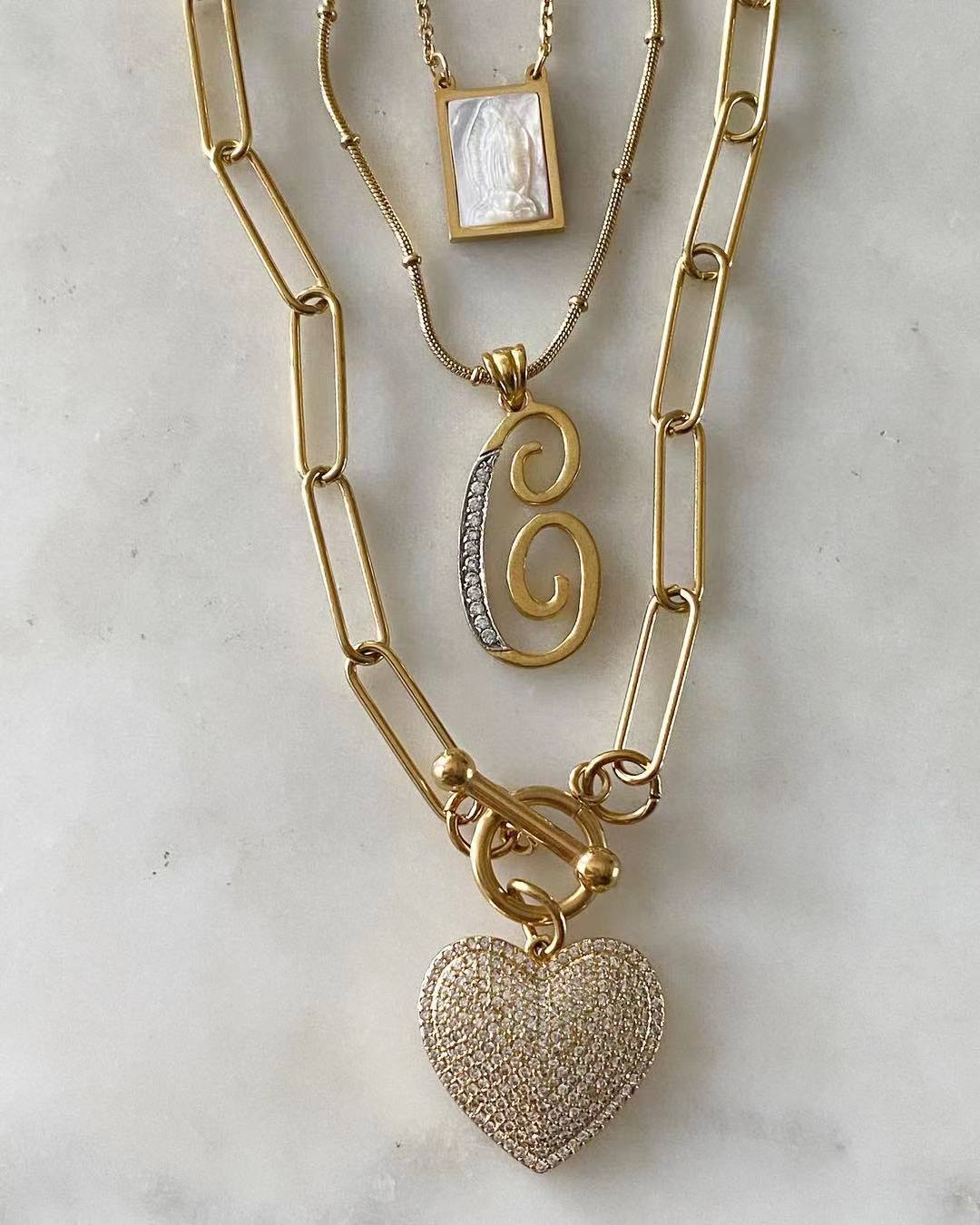Guadalupe’s Heart Trio Set Necklace