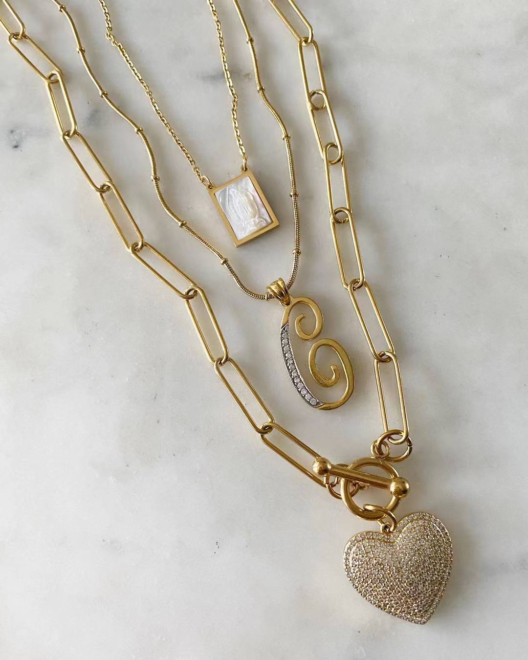 Guadalupe’s Heart Trio Set Necklace