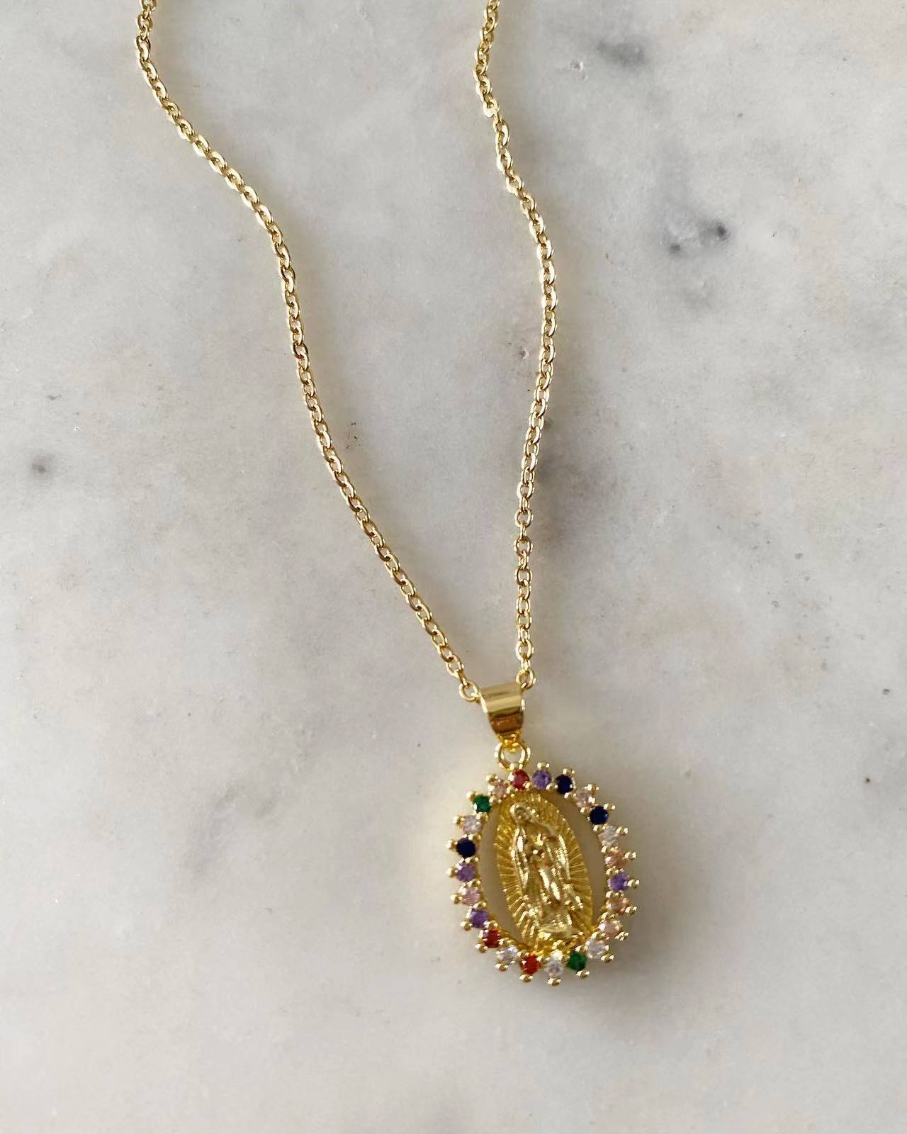Our Lady of Guadalupe Small Multicolored Necklace