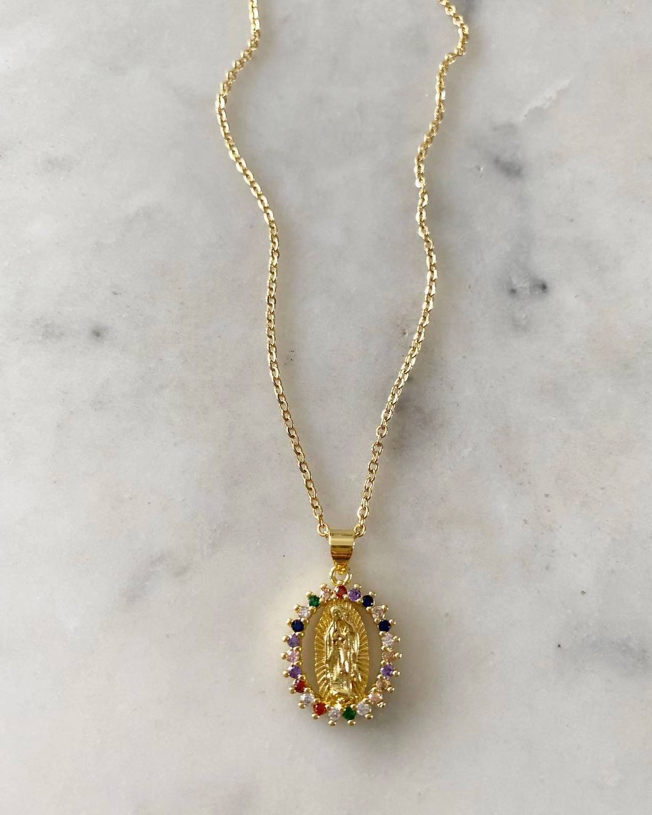 Our Lady of Guadalupe Small Multicolored Necklace
