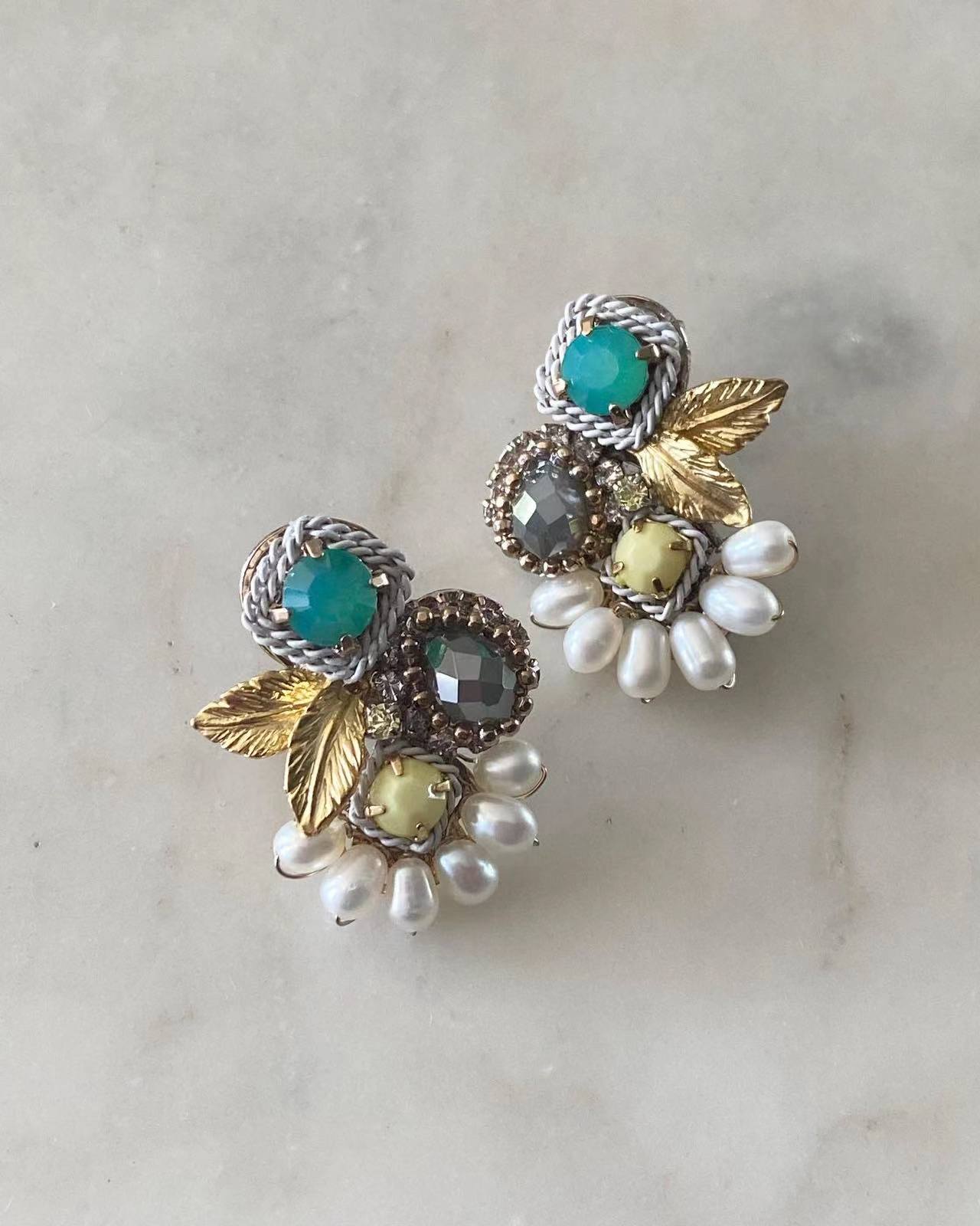 Vela Earrings in Sea Green