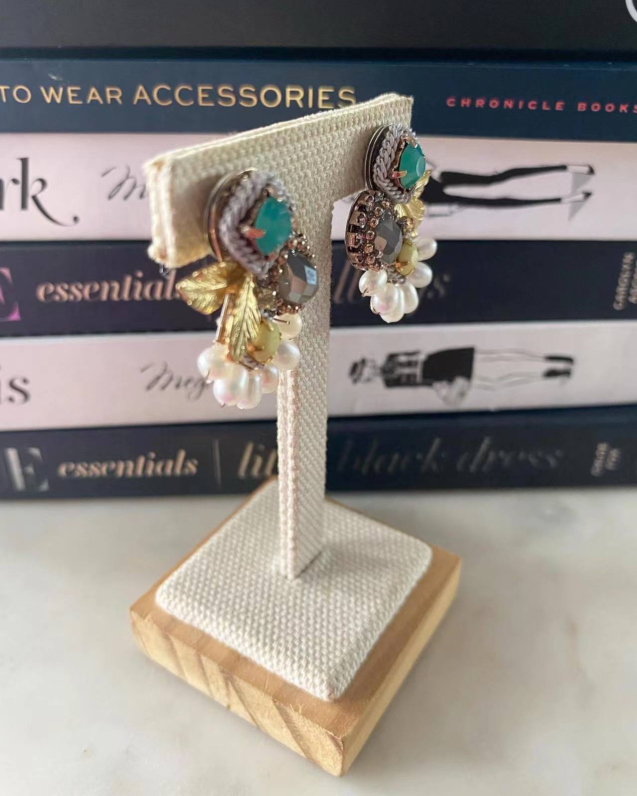 Vela Earrings in Sea Green