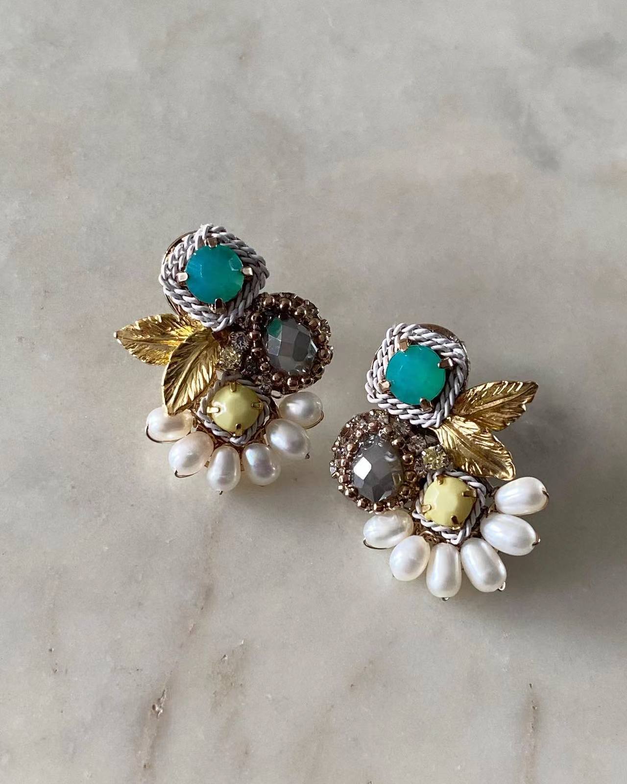 Vela Earrings in Sea Green