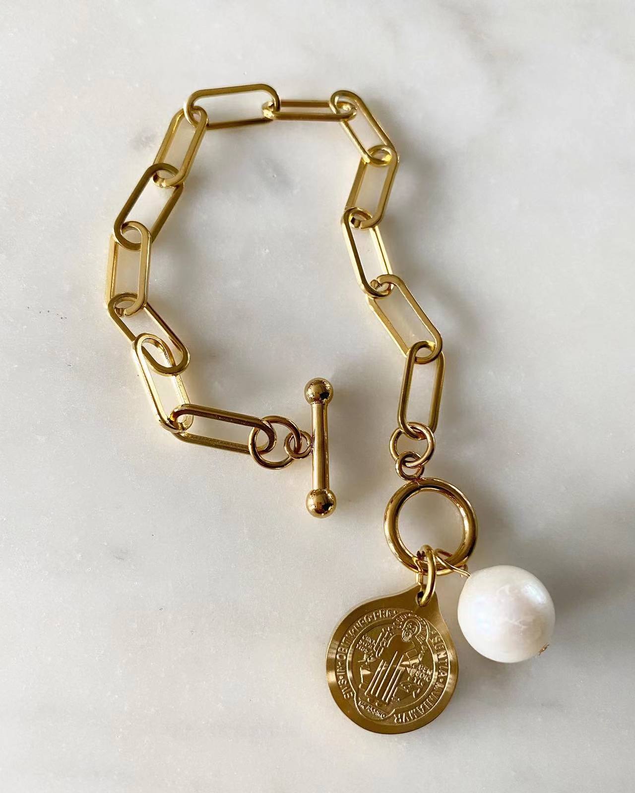 St. Benedict Protection Paperclip Chain Bracelet