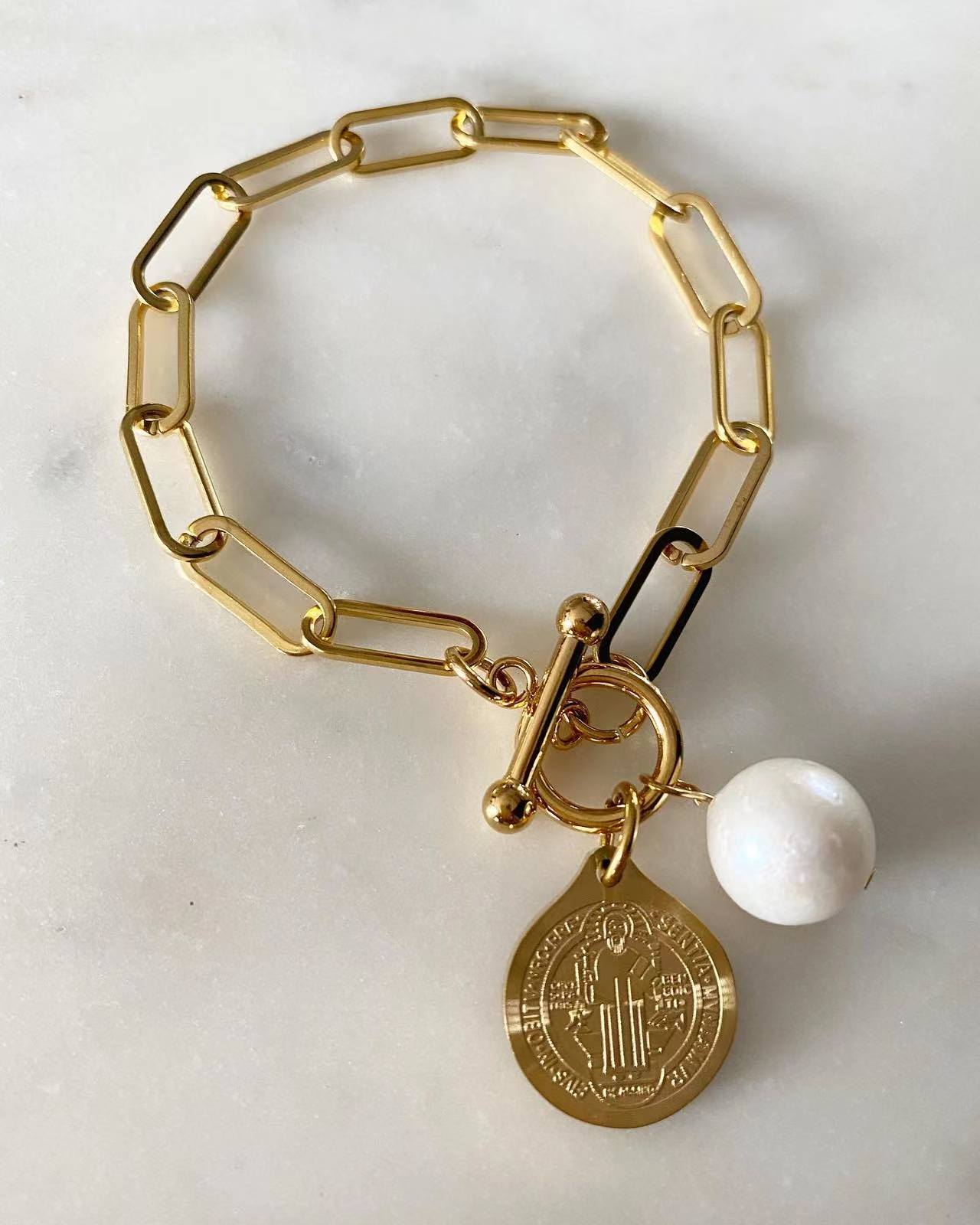 St. Benedict Protection Paperclip Chain Bracelet
