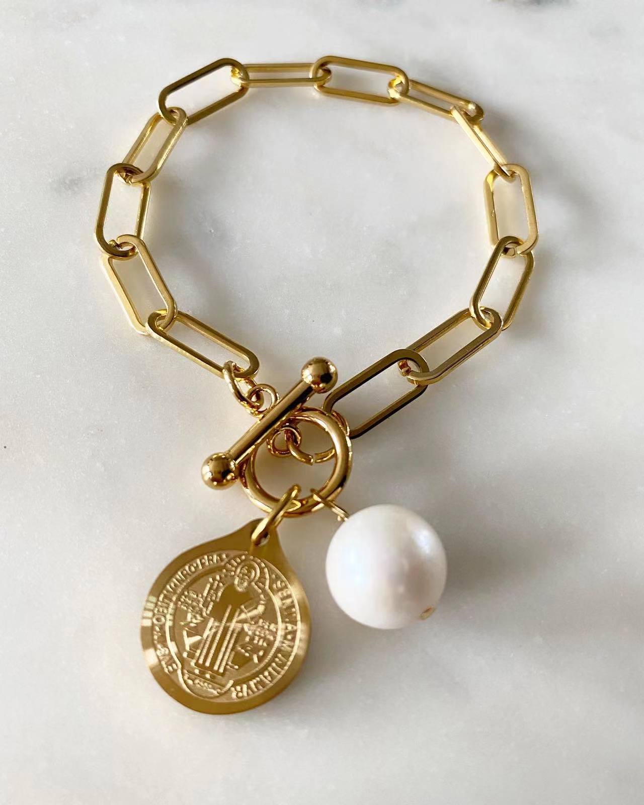St. Benedict Protection Paperclip Chain Bracelet