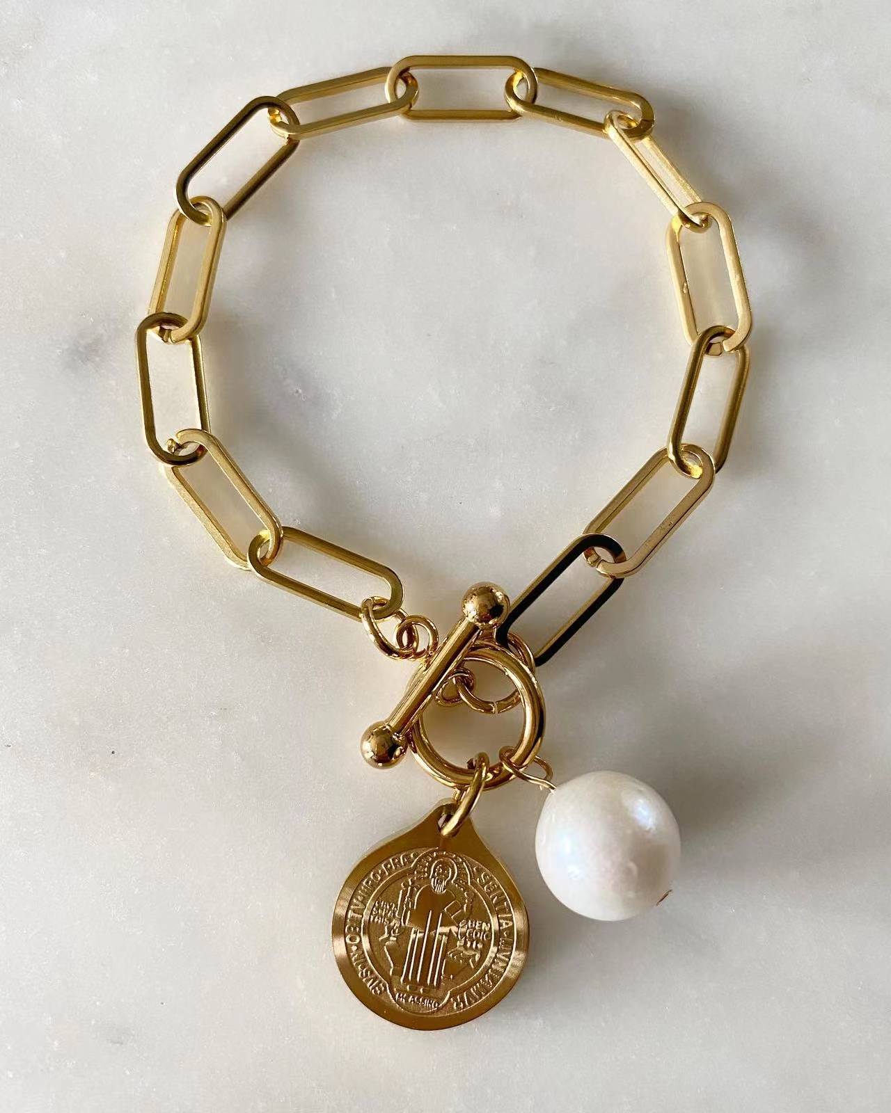 St. Benedict Protection Paperclip Chain Bracelet