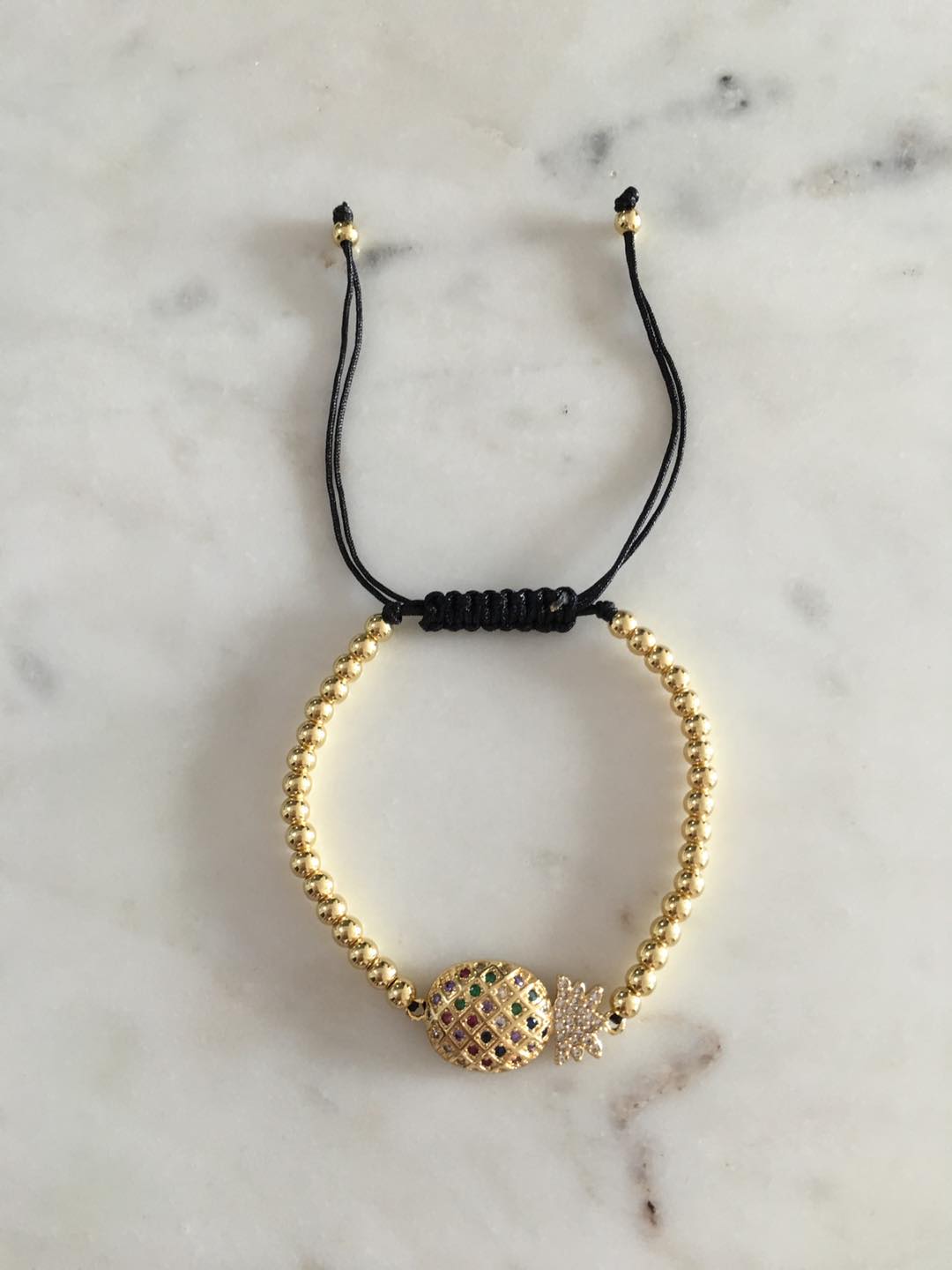 harper gold bead pinapple charm