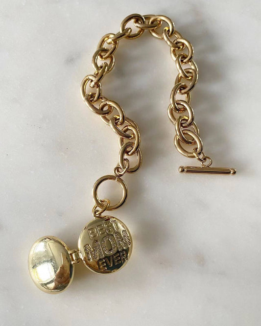 Best Mom Ever Locket Chain Bracelet