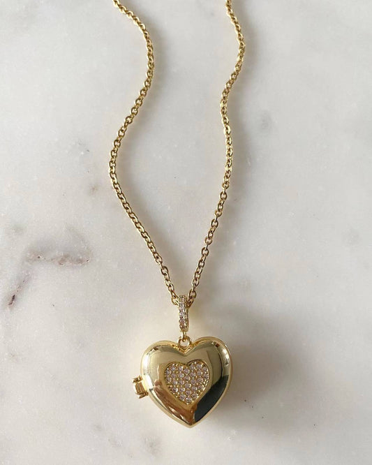 Home is Where the Heart is Gold Locket Necklace