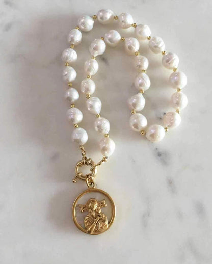 Our Lady of Perpetual Help Baroque Pearl Necklace