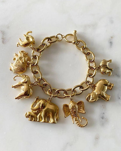 Lucky 7 Elephant Charm Bracelet