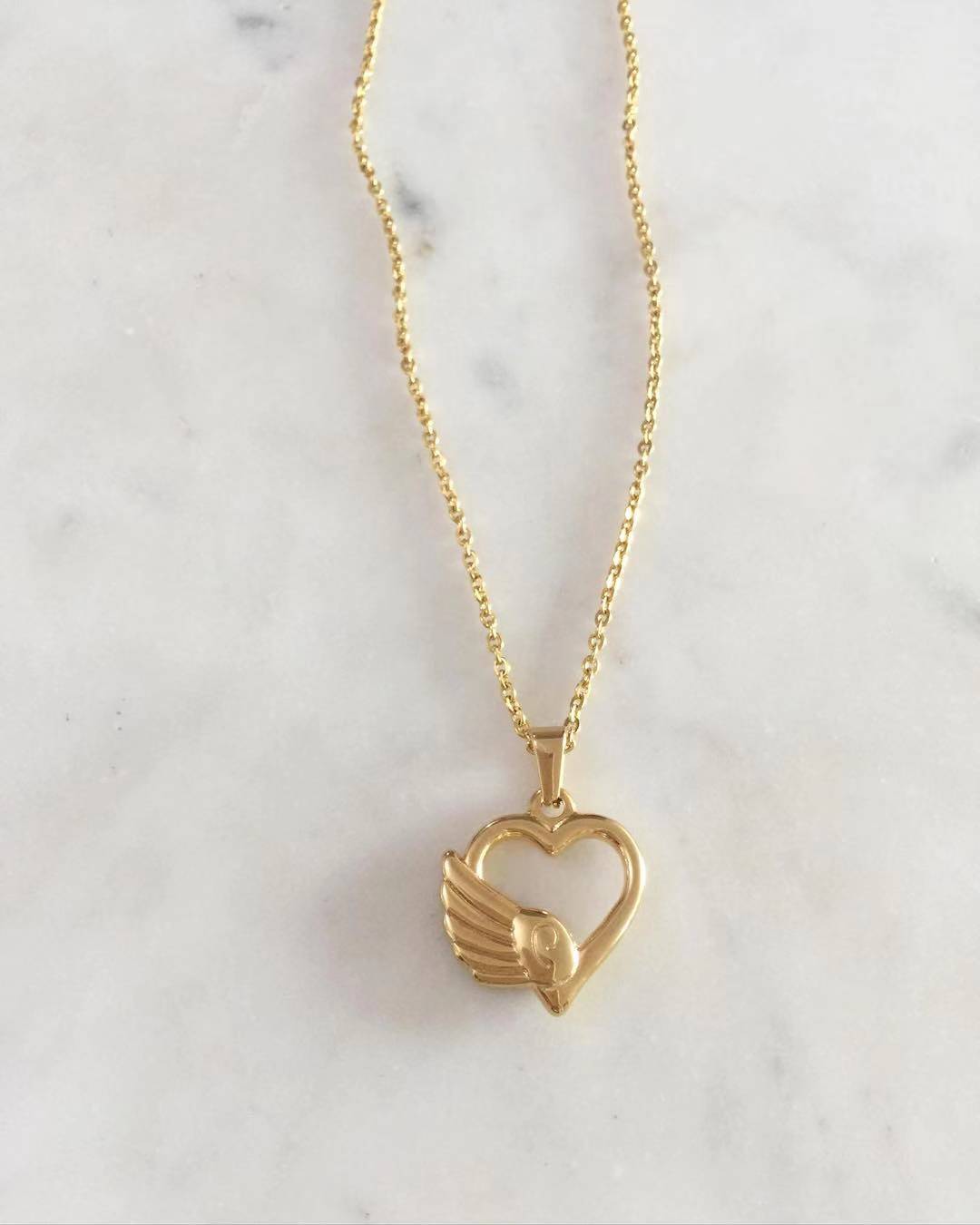 Heart with Angel Wing Necklace