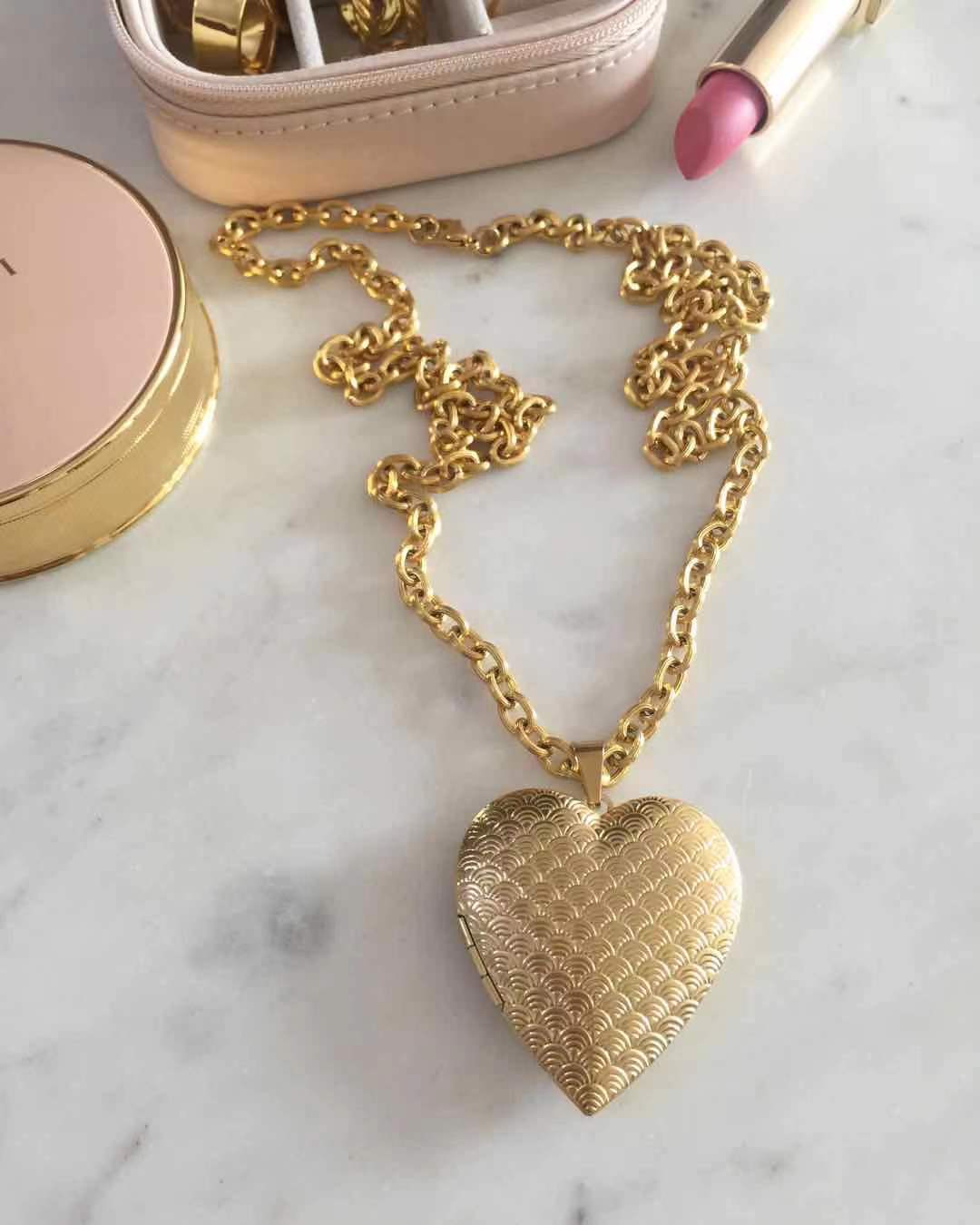 Esme Heart Locket Necklace (Large)