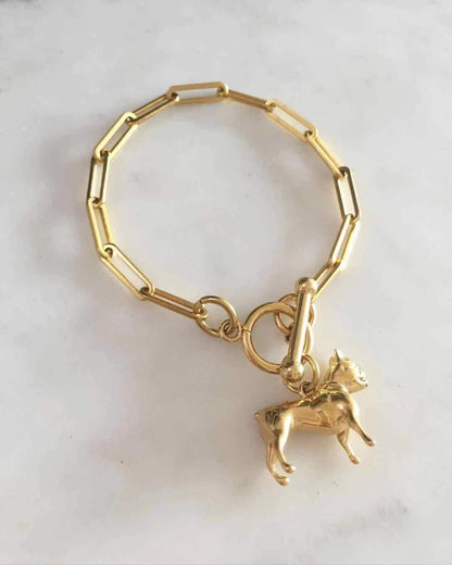 Dog obessesed toggle lock bracelet