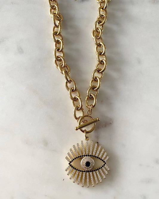 Evil Eye Chunky Chain Necklace