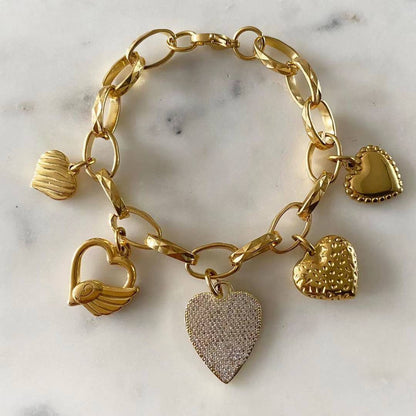 Fiona Heart Charm Bracelet
