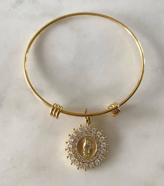 Our Lady of Guadalupe With Diamonds Bangle