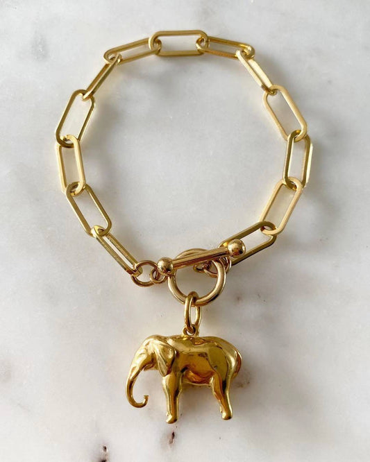 Elephant Paperclip Chain Bracelet