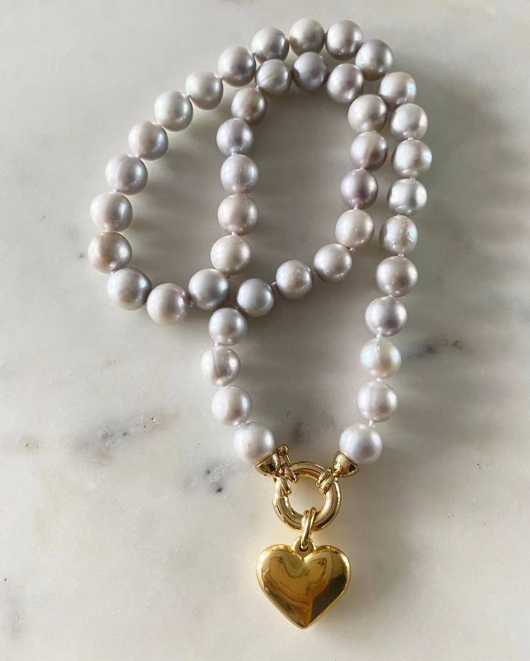 Love at First Sight Gray Pearl Necklace